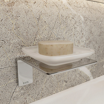 Мыльница для ванной Iddis Slide с держателем стекло матовое/сталь хром (SLISCG0i42)