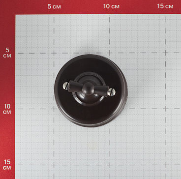Выключатель Bironi Лизетта двухклавишный накладной коричневый ретро (B1-202-22)