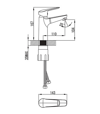Смеситель для раковины Iddis Torr хром однорычажный (TORSB00i01)