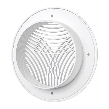 Решетка вентиляционная пластиковая приточно-вытяжная Era РПКФ d143 мм с фланцем d100 мм белая