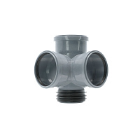 Крестовина Ostendorf HTEDSM d110х110х110 мм 87,5° пластиковая двухплоскостная для внутренней канализации (115945)