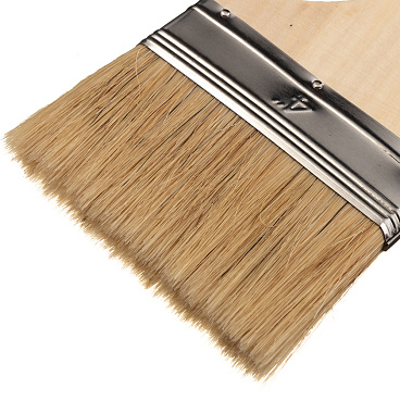 Кисть плоская смешанная щетина деревянная ручка 100х12 мм для красок и антисептиков на водной основе