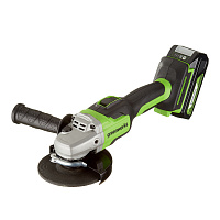 Шлифмашина угловая аккумуляторная Greenworks GD24AG 24 В 2Ач Li-Ion d125 мм 1 АКБ и ЗУ (3200207UA)
