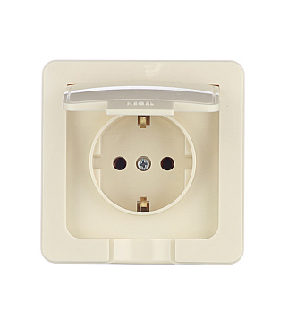 Розетка Hegel Master встраиваемая слоновая кость с крышкой (РС16-511-01)