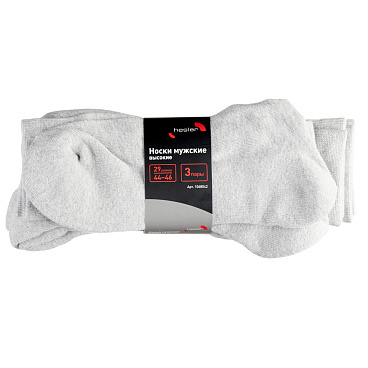 Носки мужские Hesler кардная пряжа 44-46 серые (3 пары)