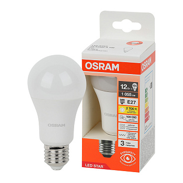 Лампа светодиодная Osram E27 2700К 12 Вт 1055 Лм 230 В груша A60 матовая