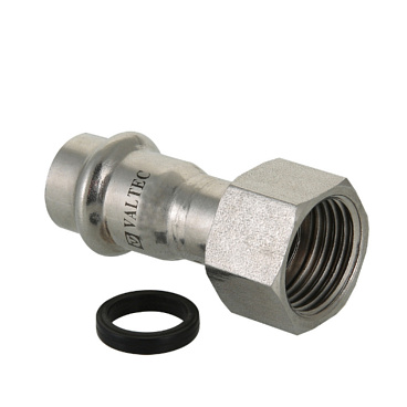 Соединитель Valtec (VTi.908.I.001805) 18 мм х 3/4 ВР(г) нержавеющая сталь с накидной гайкой