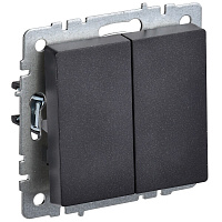 Выключатель IEK Brite ВС10-2-0-БрЧ двухклавишный встраиваемый черный (BR-V20-0-10-K02)