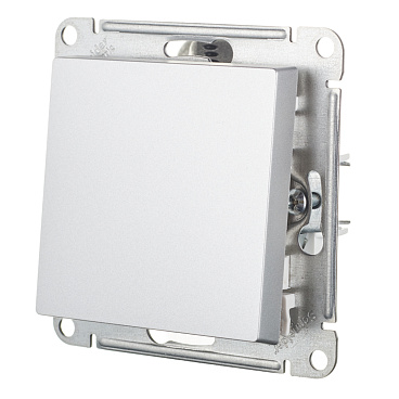 Переключатель Systeme Electric AtlasDesign одноклавишный встраиваемый алюминий (ATN000361)