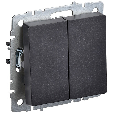 Выключатель IEK Brite ВС10-2-0-БрЧ двухклавишный встраиваемый черный (BR-V20-0-10-K02)