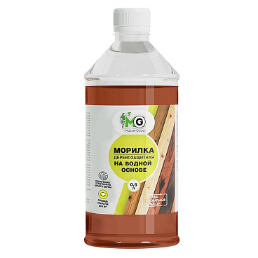 Морилка MasterGood водная антисептическая красное дерево 0,5 л