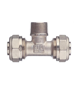 Тройник 26 обж(ц) х 3/4 НР(ш) х 26 обж(ц)