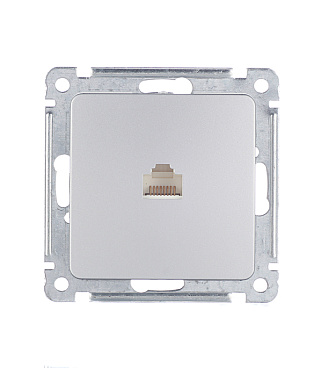 Розетка компьютерная Hegel Master встраиваемая серебро RJ45 (РСК-400-06)