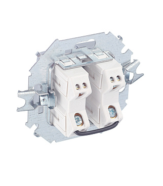 Выключатель Simon 15 двухклавишный встраиваемый алюминий (1591398-033)