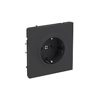 Розетка DKC Kant встраиваемая черный уголь с заземлением со шторками (7012003DIY)