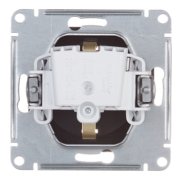 Розетка Systeme Electric AtlasDesign встраиваемая карбон (ATN001043)
