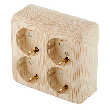 Розетка Systeme Electric Этюд накладная сосна со шторками (PA16-208D)