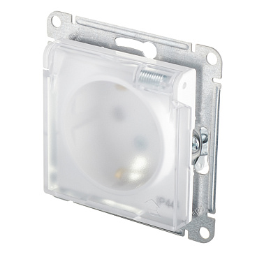 Розетка Systeme Electric AtlasDesign Aqua встраиваемая белая со шторками с крышкой (ATN440146)