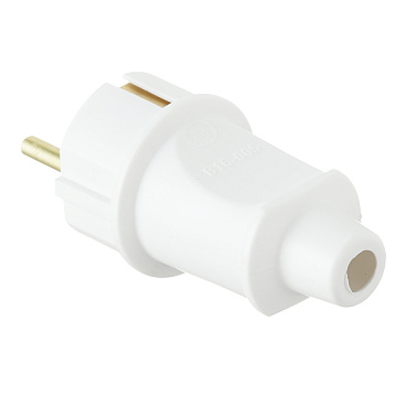 Вилка прямая с заземлением 16 А 250 В Duwi белая (30465 4)