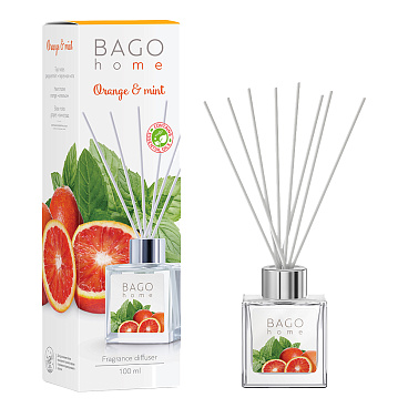 Аромадиффузор с палочками Bago home Апельсин с мятой 100 мл