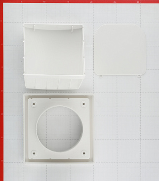 Выход вентиляционный настенный Era с обратным клапаном и с фланцем d100 мм пластиковый 150х150 мм