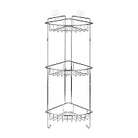 Полка для ванной ЧМЗ Гурт угловая трехъярусная 234х234х730 мм металл хром (514-006-01)