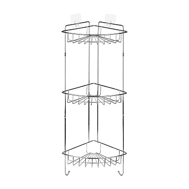Полка для ванной ЧМЗ Гурт угловая трехъярусная 234х234х730 мм металл хром (514-006-01)
