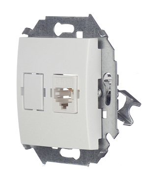 Розетка компьютерная Simon 15 встраиваемая белая RJ45 (1591598-030)