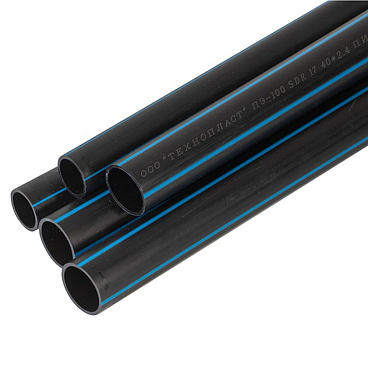 Труба ПНД ПЭ-100 для систем водоснабжения Технопласт d32 SDR17 черная (100 м)