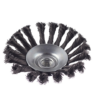 Корщетка для УШМ Практика витая жесткая радиальная d115 мм M14 с наклоном