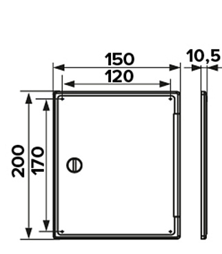 Люк ревизионный пластиковый 150х200 мм накладной