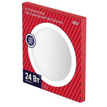 Светильник встраиваемый светодиодный белый 24 Вт 4000К IP20 Rev ДВО (28947 0)