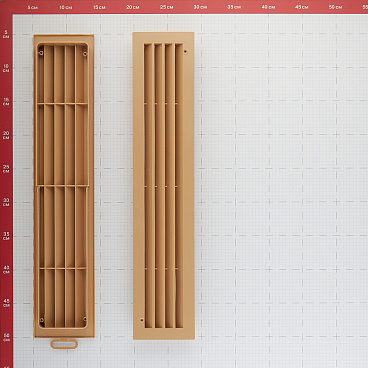 Решетка вентиляционная пластиковая переточная Era ДП 450х91 мм бежевая (2 шт.)