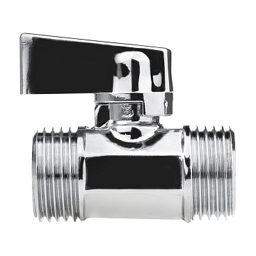 Кран шаровой латунный MPF 1/2 НР(ш) х 1/2 НР(ш) к бытовой технике хром мини проходной ГОСТ Р 59553-2021 (ИС.081215)