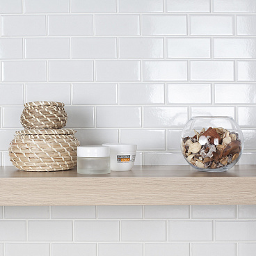 Мозаика Starmosaic Brick White Glossy белая керамическая 295х291х6 мм глянцевая