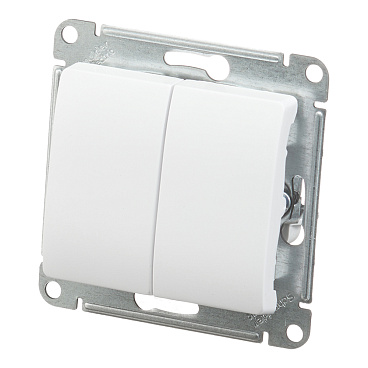 Выключатель Systeme Electric Glossa двухклавишный встраиваемый белый (GSL000151)