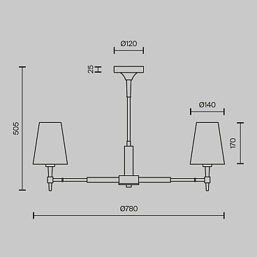 Потолочный светильник Maytoni H001CL-05BS
