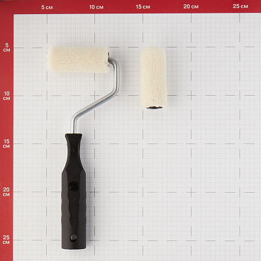 Валик велюр 60 мм d15 мм ворс 5 мм для алкидной основы с ручкой с запасным роликом Hesler Frankfurt