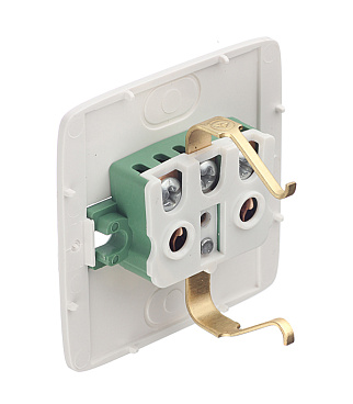 Розетка Hegel Alfa накладная белая с изолирующей пластиной (РА16-113)