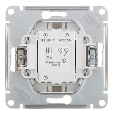 Переключатель Systeme Electric Glossa одноклавишный встраиваемый алюминий (GSL000361)