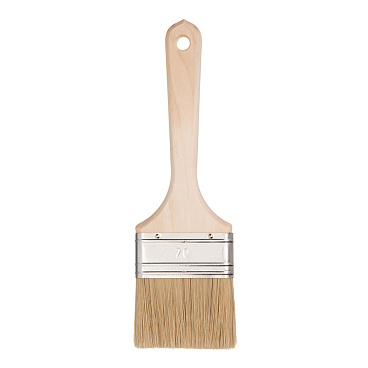 Кисть плоская натуральная щетина деревянная ручка Wenzo Wood 70х14 мм для эмалей и лаков на алкидной основе