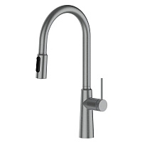 Смеситель для кухни ARGOtech Stick нержавеющая сталь с высоким изливом с вытяжной лейкой однорычажный (35-16/3V STICK)