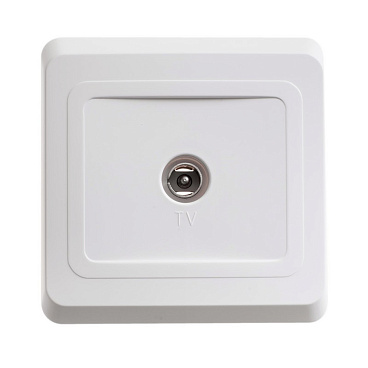 Розетка телевизионная Systeme Electric Этюд встраиваемая белая (TVC-002B)
