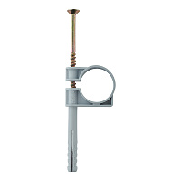 Хомут сантехнический 25-27 мм пластик с дюбелем для крепления трубы (5 шт.)