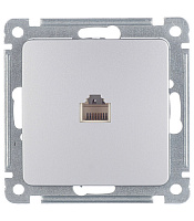 Розетка телефонная Hegel Master встраиваемая серебро RJ11 (РСТ-400-06)