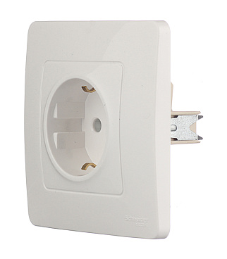 Розетка Systeme Electric Blanca встраиваемая белая со шторками (BLNRS001111)