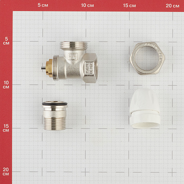 Клапан термостатический угловой Tiemme 3/4 НР(ш) х 3/4 ВР(г) для радиатора (3300022 / 3306N0505)