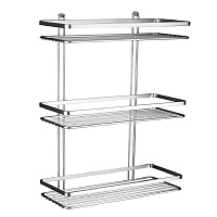 Полка для ванной Lider Drop трехъярусная 310х110х530 мм металл хром (4262)