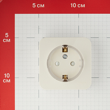 Розетка Systeme Electric Blanca накладная бежевая со шторками компакт (BLNRA111117)