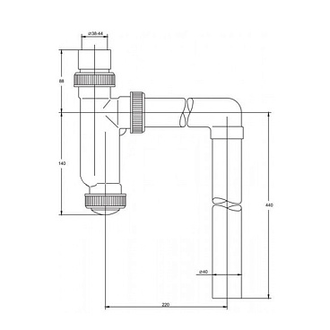 Сифон для писсуара Wirquin вертикальный (30987082)